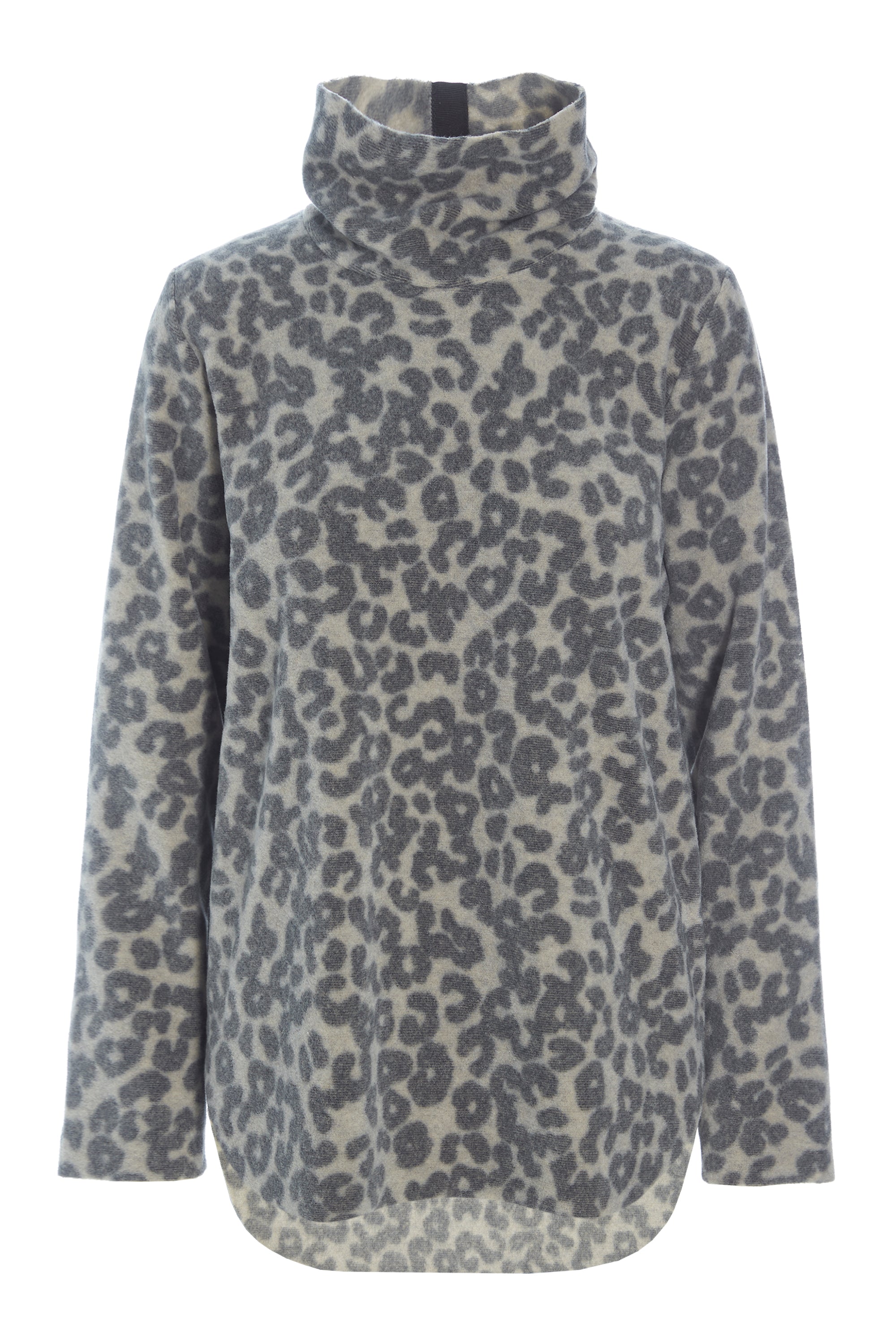 HENRIETTE STEFFENSEN COPENHAGEN BLOUSE WITH HIGH NECK - 1348P BLUSER LEOPARD grey 105