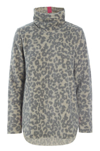 BLOUSE WITH HIGH NECK - 1348P - LEOPARD pink
