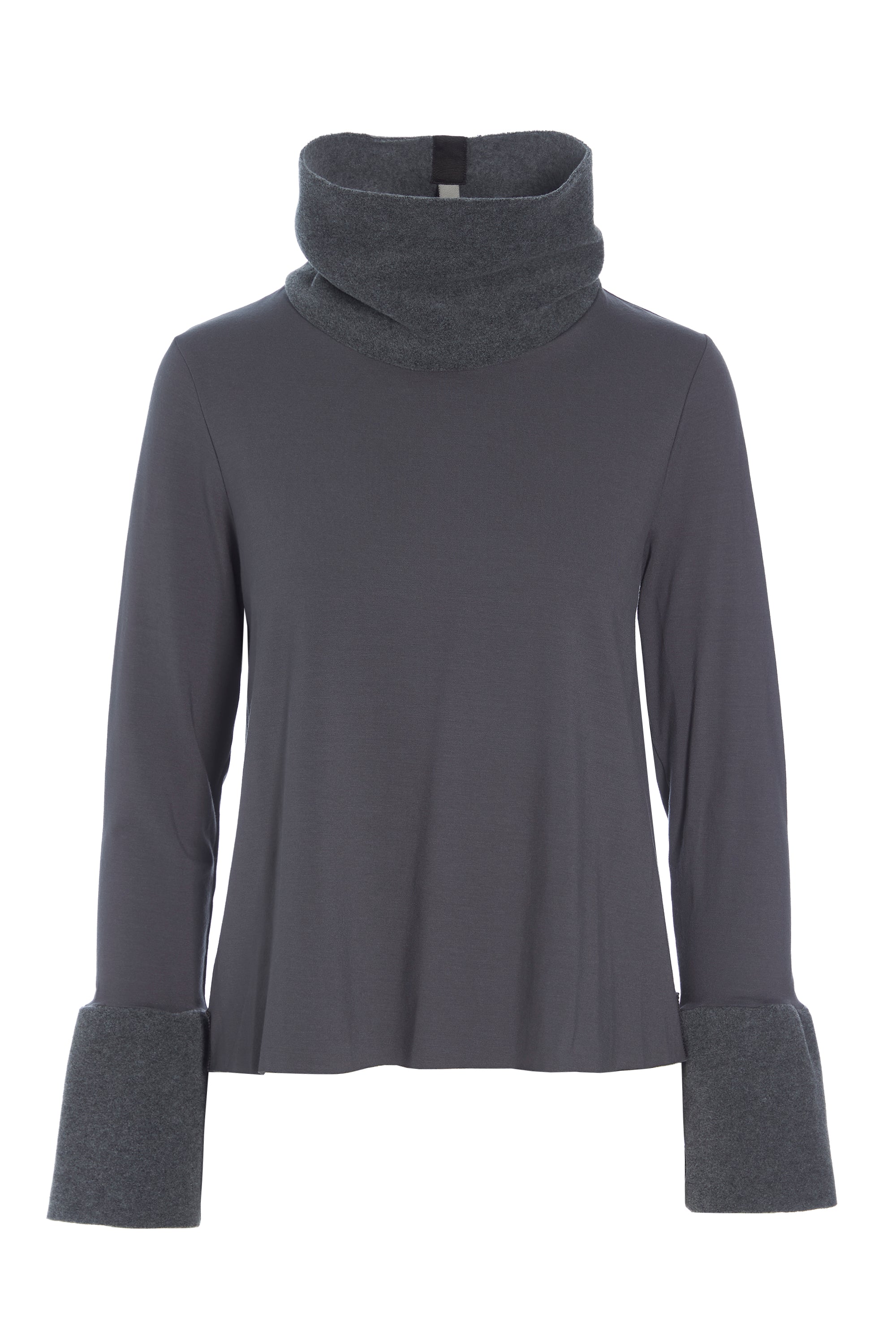 HENRIETTE STEFFENSEN COPENHAGEN BLOUSE WITH HIGH NECK - 6037MIX BLUSER GREY/GREY 649