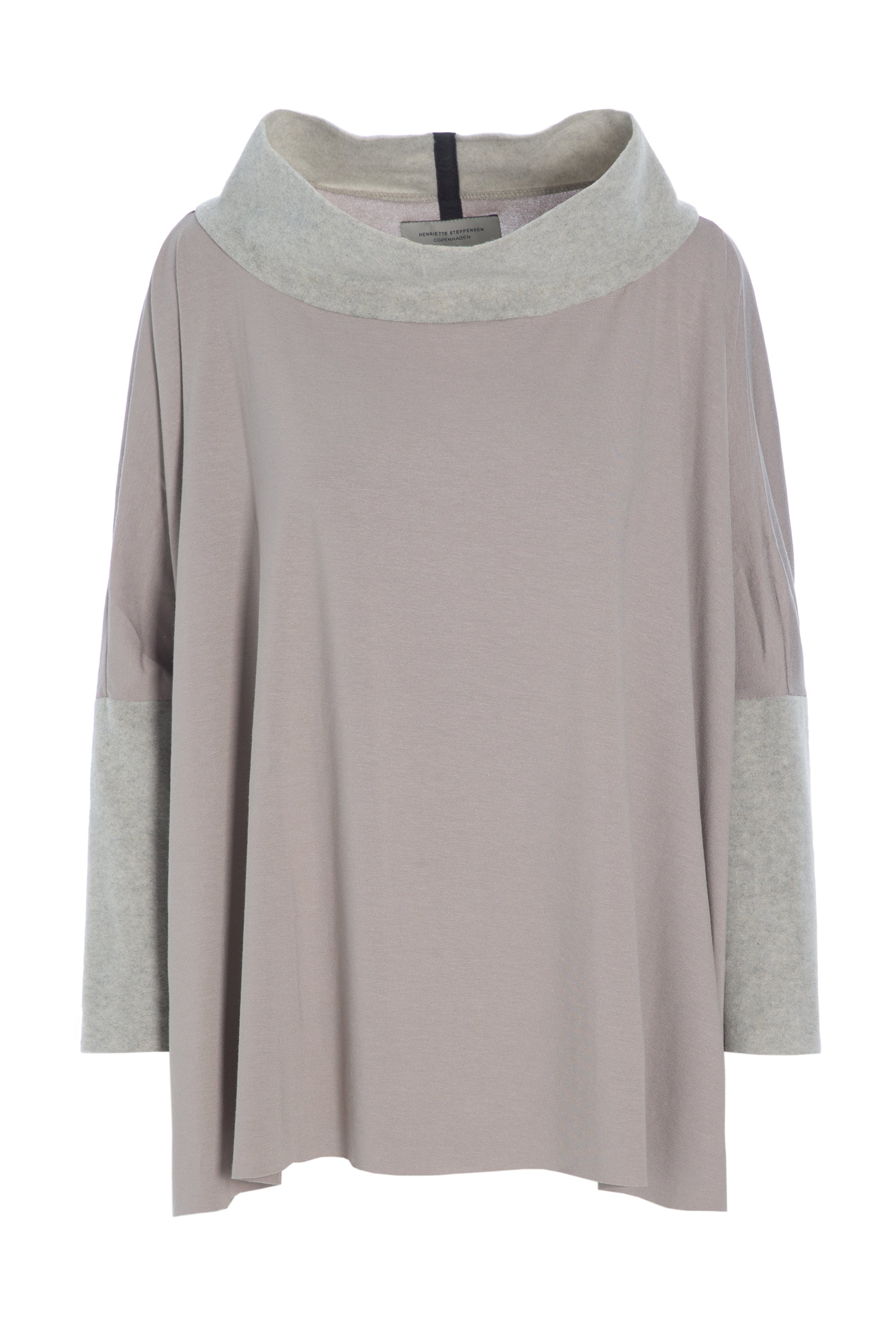 HENRIETTE STEFFENSEN COPENHAGEN BLOUSE WITH OPEN NECK - 1319MIX  SAND/SAND 812
