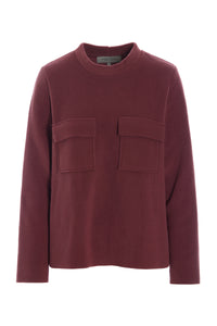 BLOUSE WITH POCKETS - 1415 - BORDEAUX