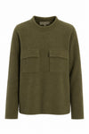 BLOUSE WITH POCKETS - 1415 - MOSS