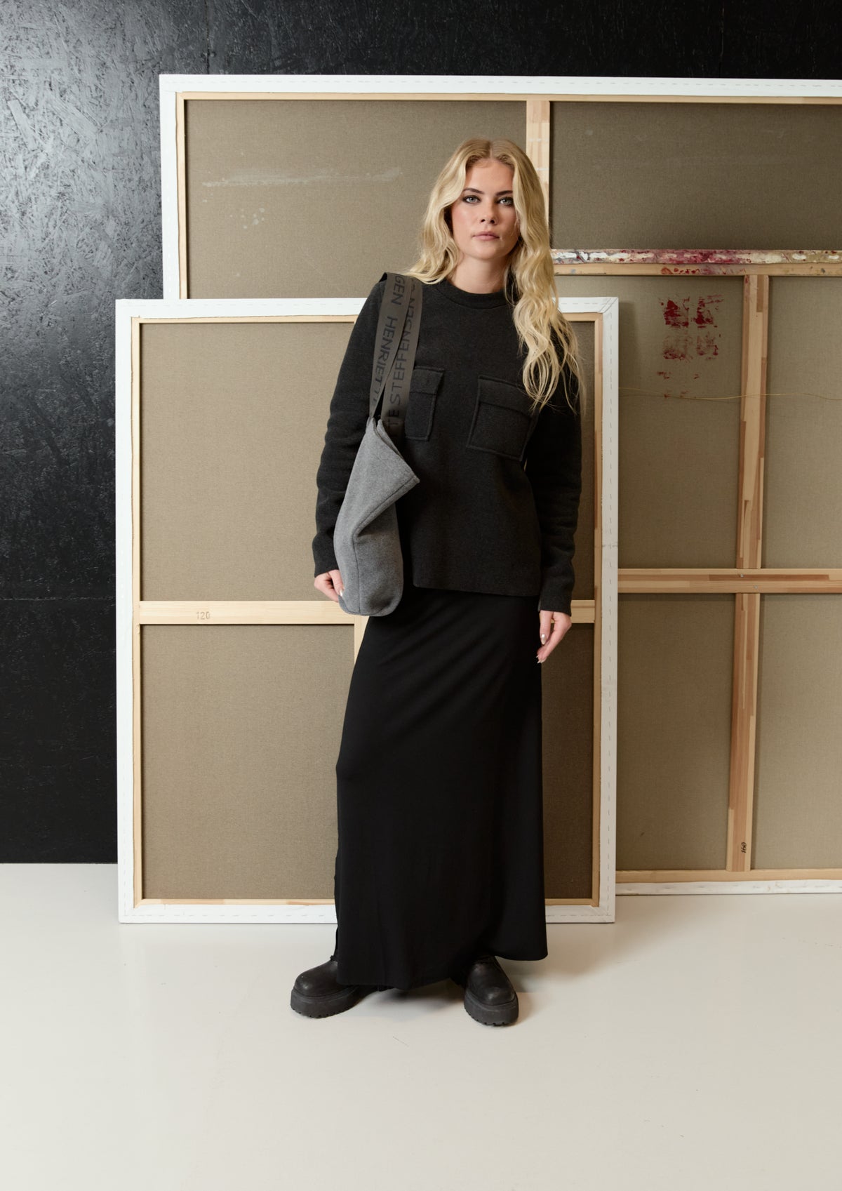HENRIETTE STEFFENSEN COPENHAGEN BLOUSE WITH POCKETS - 1415 BLUSER SOFT BLACK 914