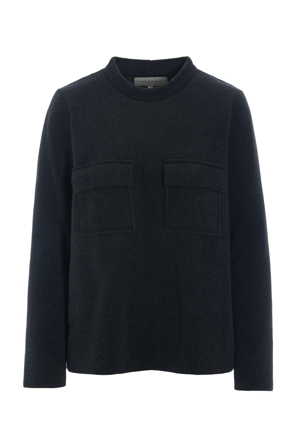 HENRIETTE STEFFENSEN COPENHAGEN BLOUSE WITH POCKETS - 1415 BLUSER SOFT BLACK 914