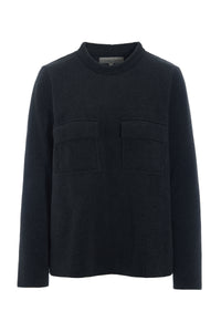 BLOUSE WITH POCKETS - 1415 - SOFT BLACK