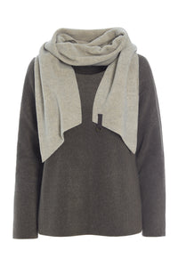 BLOUSE WITH SCARF - 1325 - BARK/SAND
