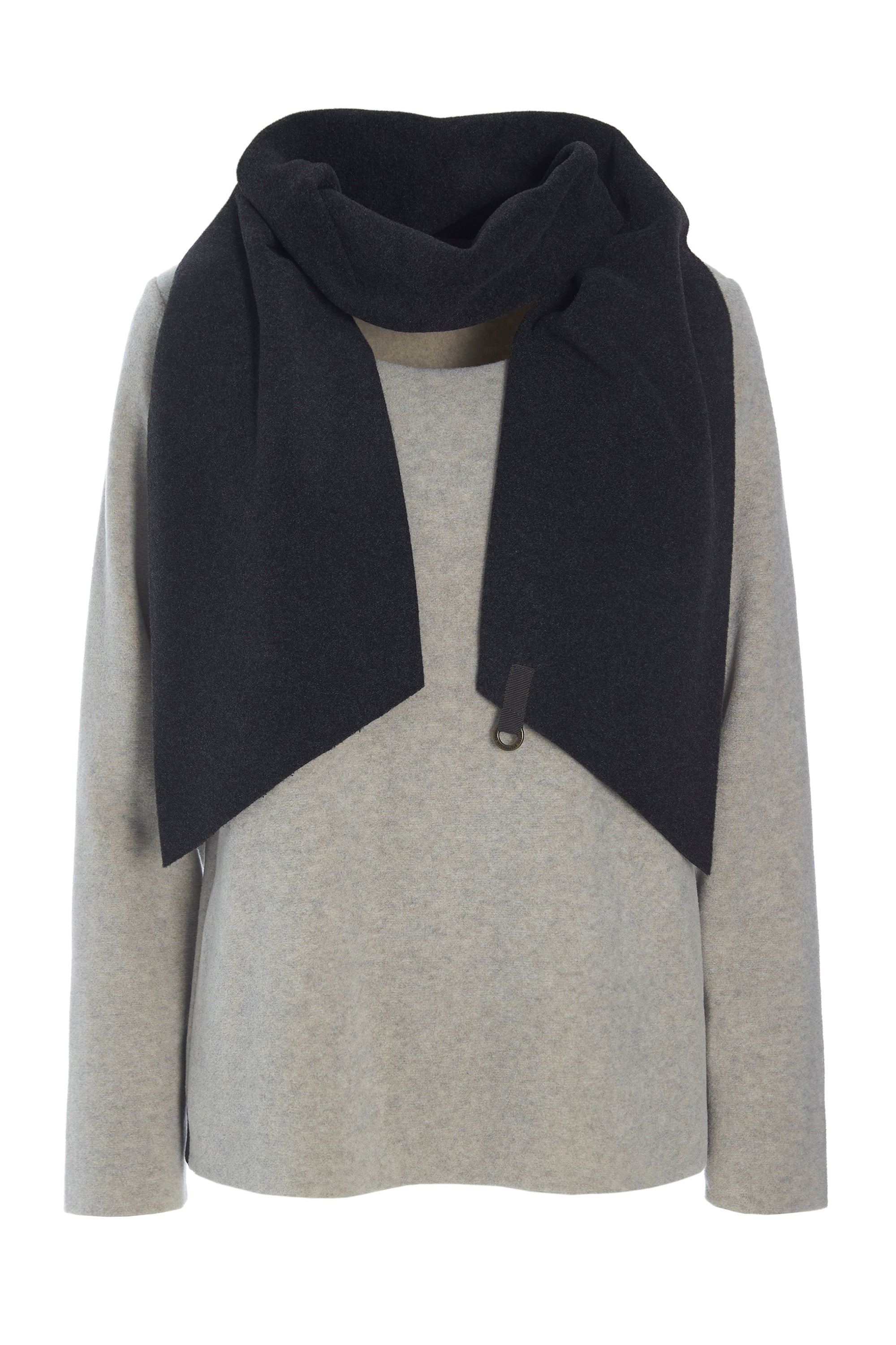 HENRIETTE STEFFENSEN COPENHAGEN BLOUSE WITH SCARF - 1325 BLUSER SAND/SOFT BLACK 813