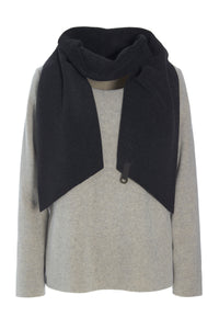 BLOUSE WITH SCARF - 1325 - SAND/SOFT BLACK