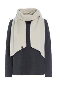BLOUSE WITH SCARF - 1325 - SOFT BLACK / KIT