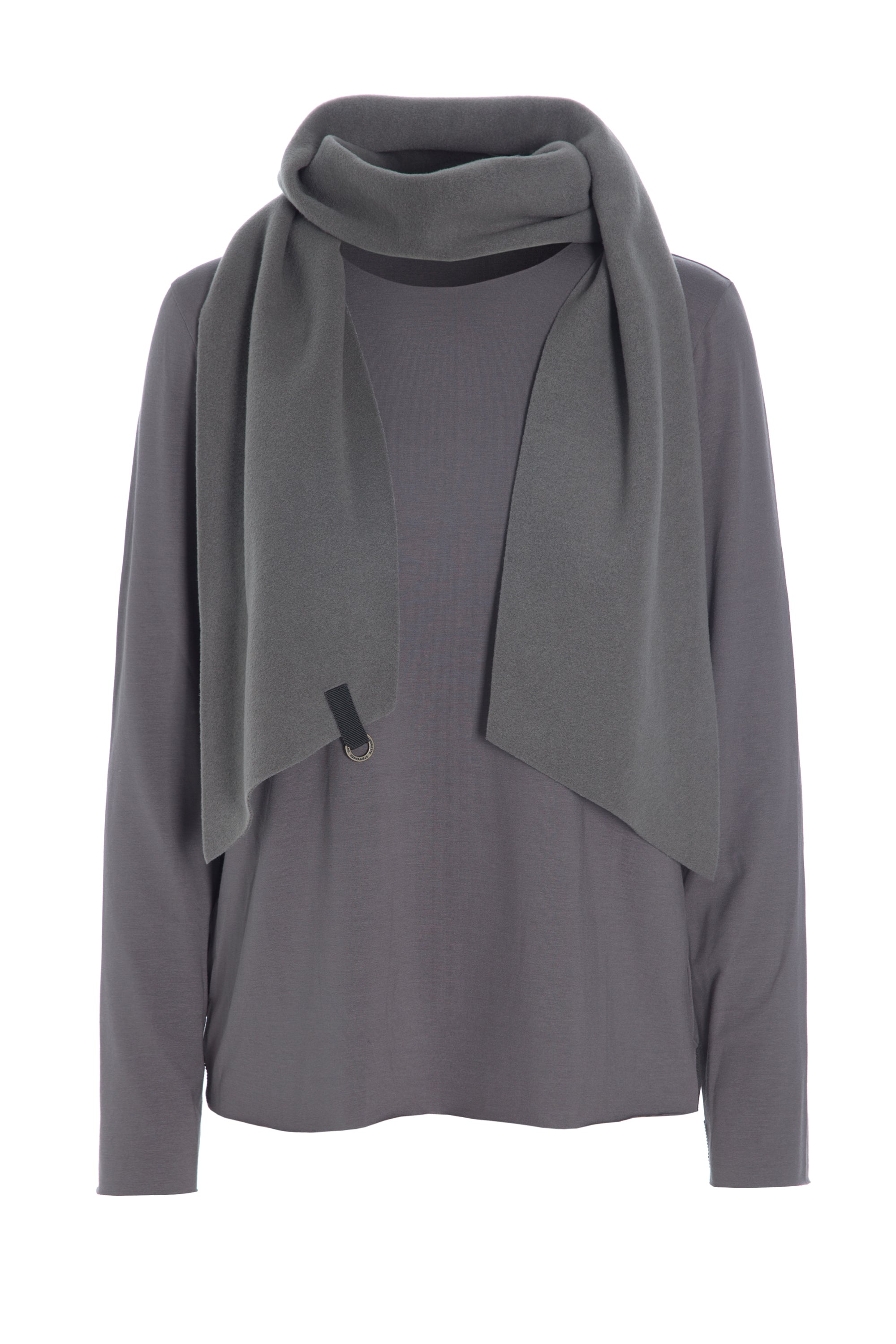 HENRIETTE STEFFENSEN COPENHAGEN BLOUSE WITH SCARF - 1331MIX BLUSER MOLE/MOLE 307