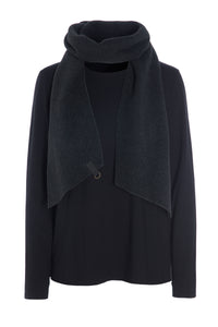 BLOUSE WITH SCARF - 1331MIX - SOFT BLACK/BLACK