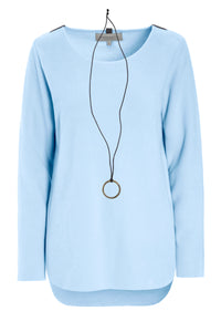 BLOUSE WITH SIGNATURE NECKLACE - 1332 - BABY BLUE
