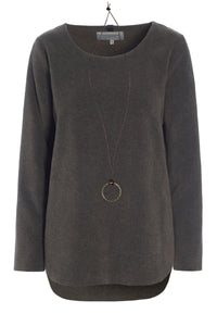 BLOUSE WITH SIGNATURE NECKLACE - 1332 - BARK