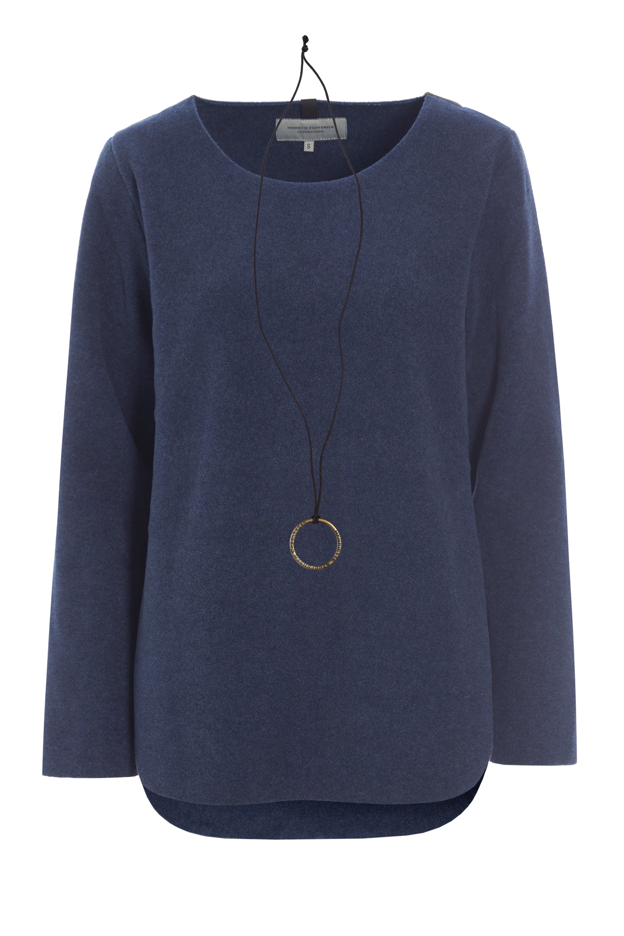 HENRIETTE STEFFENSEN COPENHAGEN BLOUSE WITH SIGNATURE NECKLACE - 1332 BLUSER DENIM 767