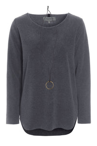 BLOUSE WITH SIGNATURE NECKLACE - 1332 - GREY