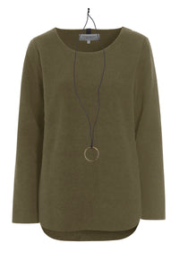 BLOUSE WITH SIGNATURE NECKLACE - 1332 - MOSS