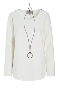 BLOUSE WITH SIGNATURE NECKLACE - 1332 - OFF WHITE