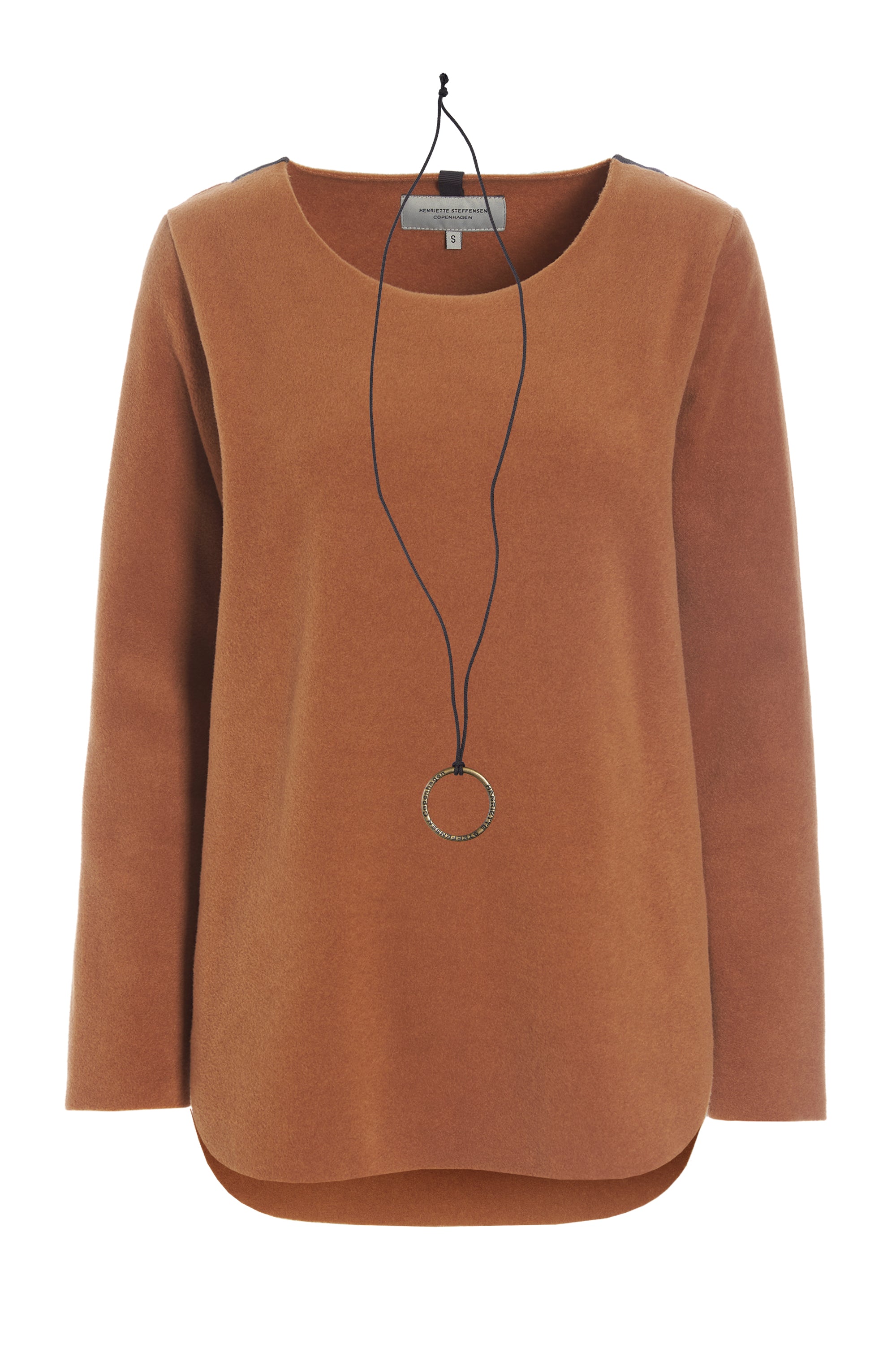 HENRIETTE STEFFENSEN COPENHAGEN BLOUSE WITH SIGNATURE NECKLACE - 1332 BLUSER RUST 706