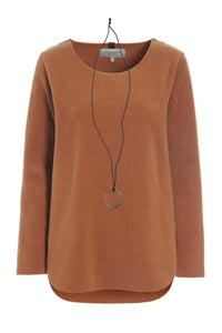 BLOUSE WITH SIGNATURE NECKLACE - 1332 - RUST