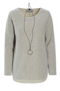 BLOUSE WITH SIGNATURE NECKLACE - 1332 - SAND