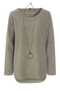 BLOUSE WITH SIGNATURE NECKLACE - 1332 - SOFT MELANGE