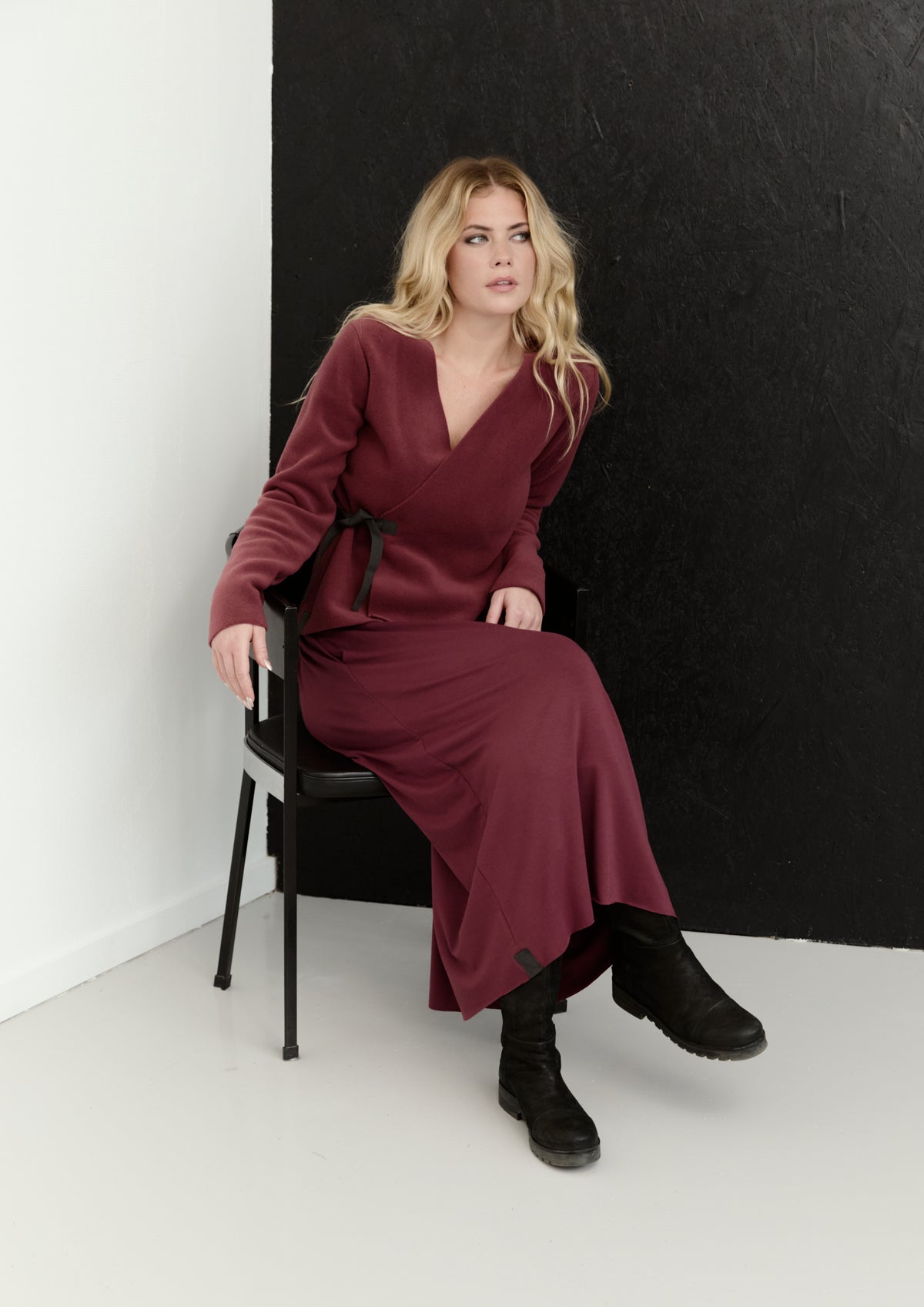 HENRIETTE STEFFENSEN COPENHAGEN BLOUSE WRAP - 1418 BLUSER BORDEAUX 474