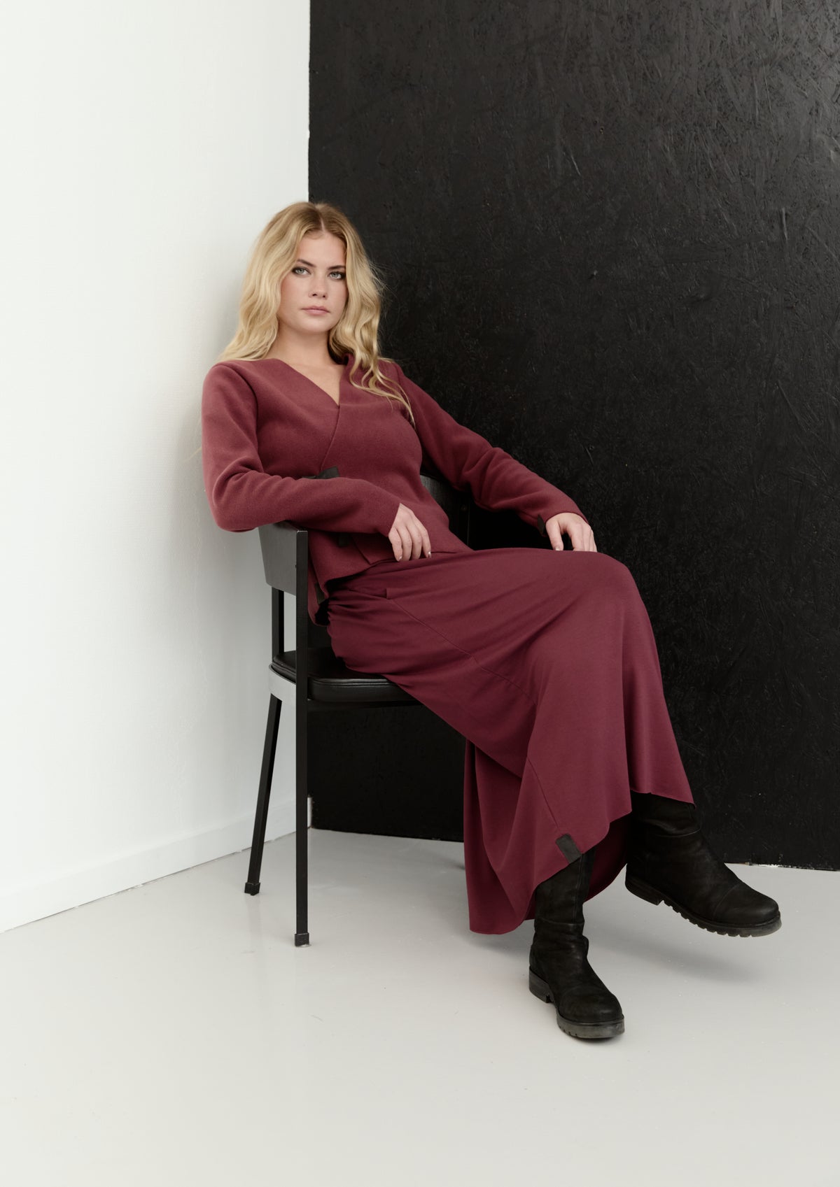 HENRIETTE STEFFENSEN COPENHAGEN BLOUSE WRAP - 1418 BLUSER BORDEAUX 474