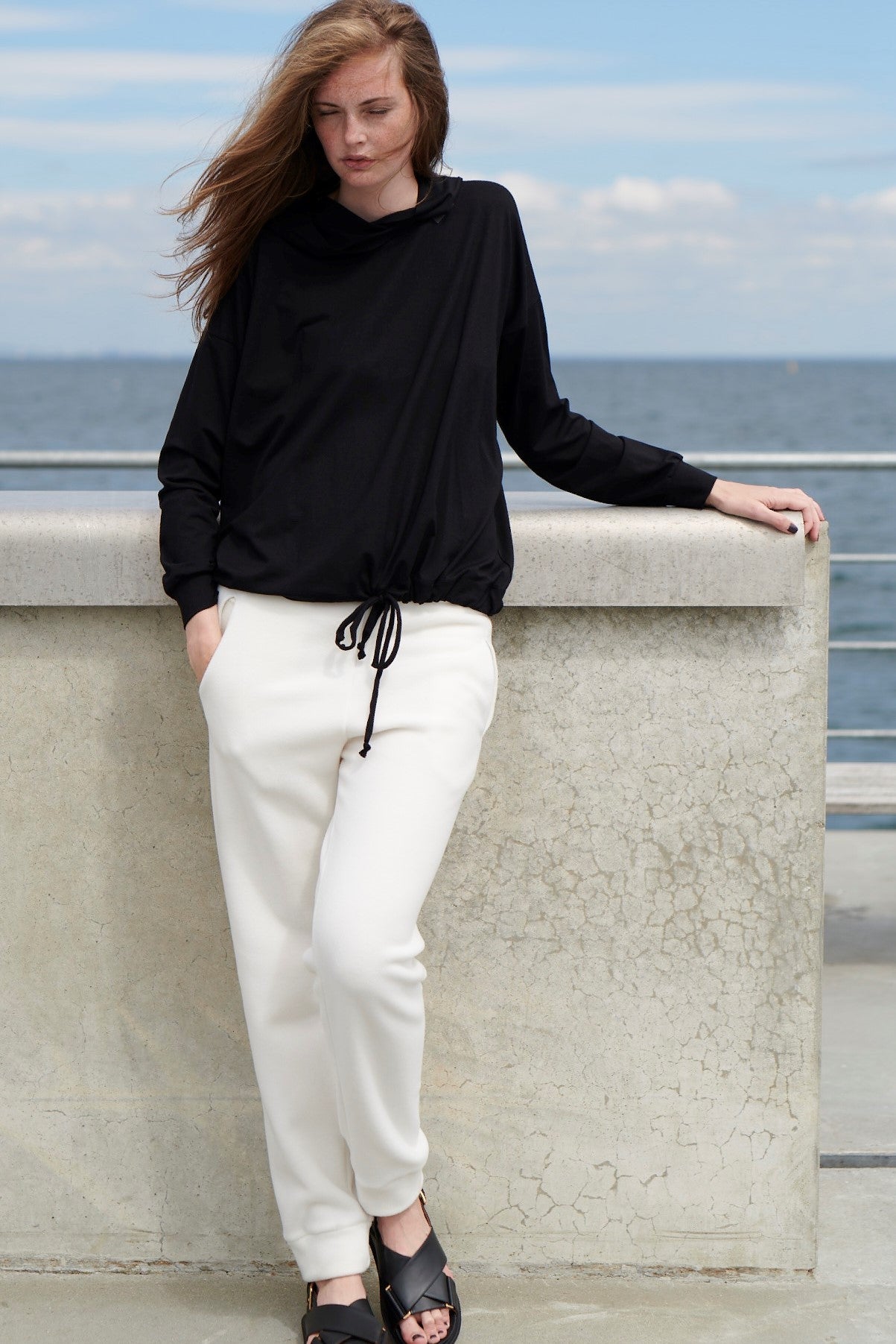 HENRIETTE STEFFENSEN COPENHAGEN BLOUSE W/HOOD - 96059 BLUSER BLACK 900