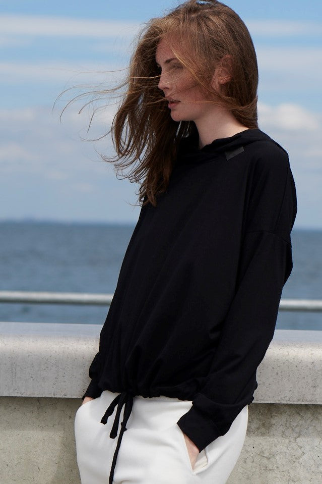 HENRIETTE STEFFENSEN COPENHAGEN BLOUSE W/HOOD - 96059 BLUSER BLACK 900