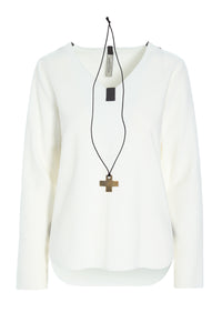 BLOUSE W/NECKLACE - 1362 - OFF WHITE