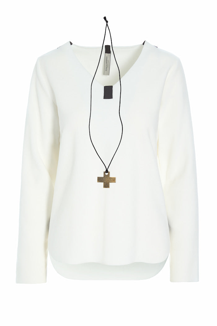 HENRIETTE STEFFENSEN COPENHAGEN BLOUSE W/NECKLACE - 1362 BLUSER OFF WHITE 802