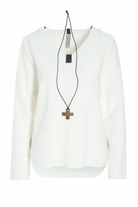 BLOUSE W/NECKLACE - 1362 - OFF WHITE