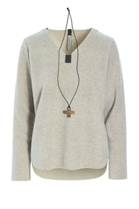 BLOUSE W/NECKLACE - 1362 - SAND