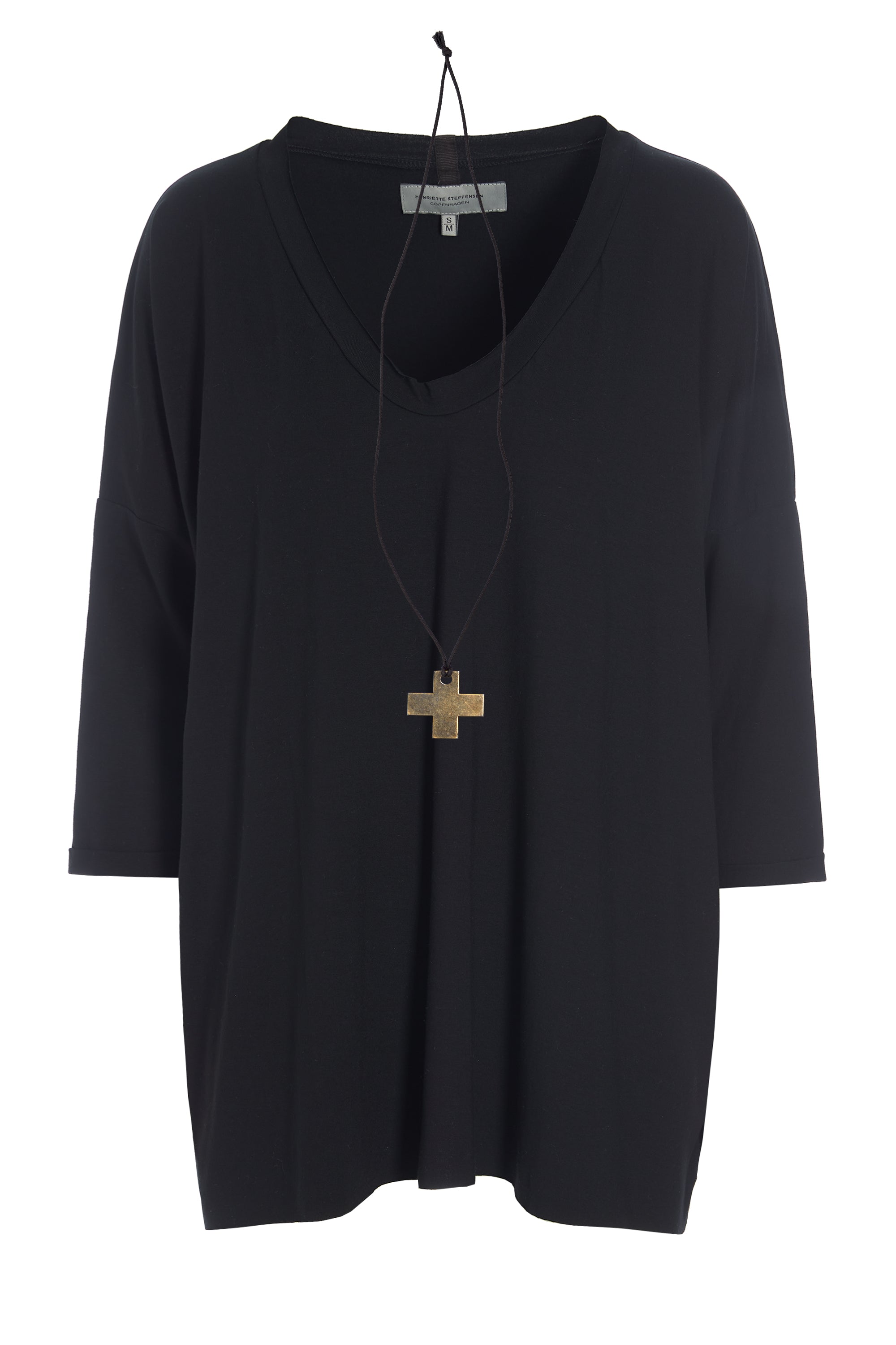 HENRIETTE STEFFENSEN COPENHAGEN BLOUSE W/NECKLACE - 96083 BLUSER BLACK 900