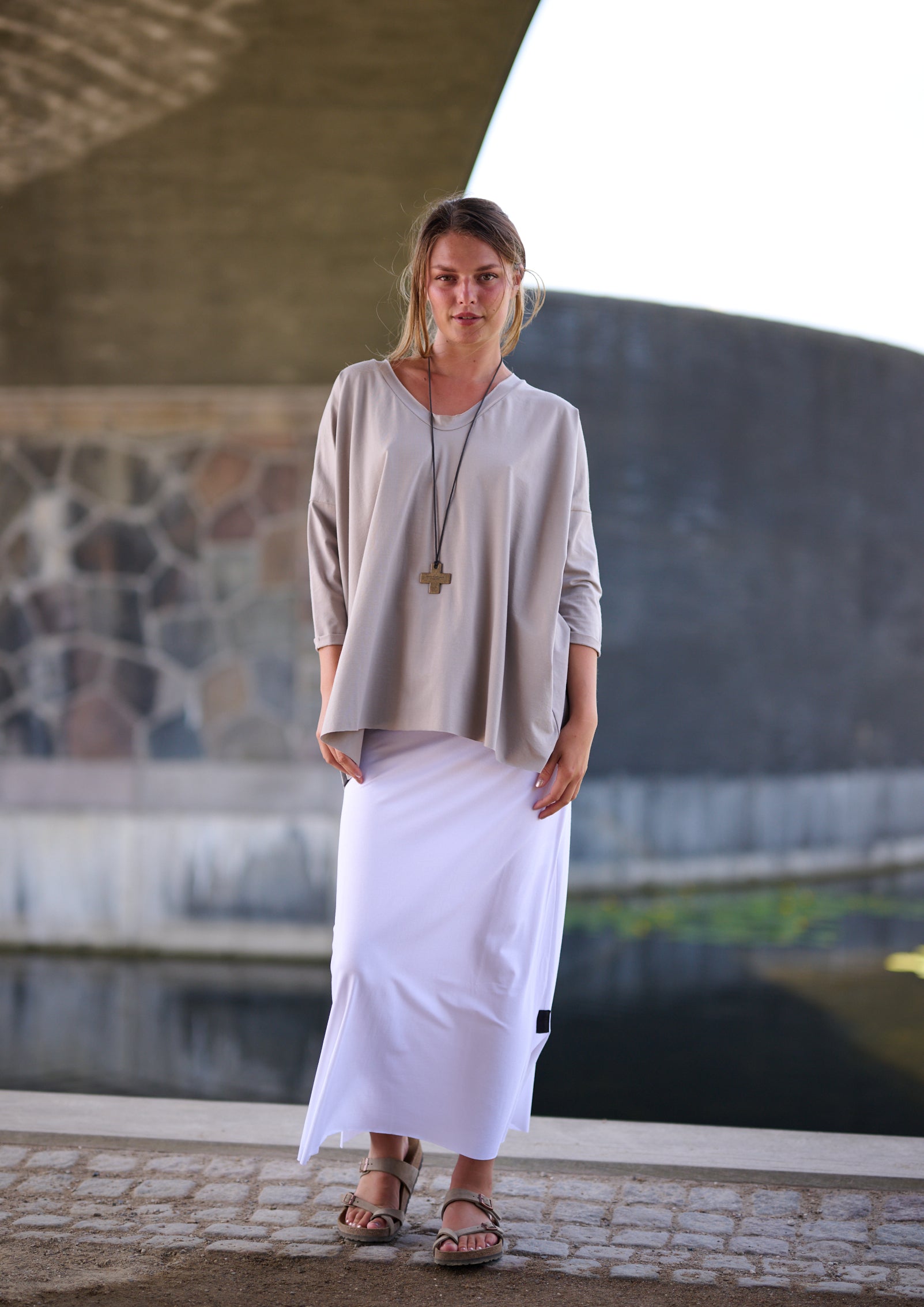 HENRIETTE STEFFENSEN COPENHAGEN BLOUSE W/NECKLACE - 96083 BLUSER SAND 805