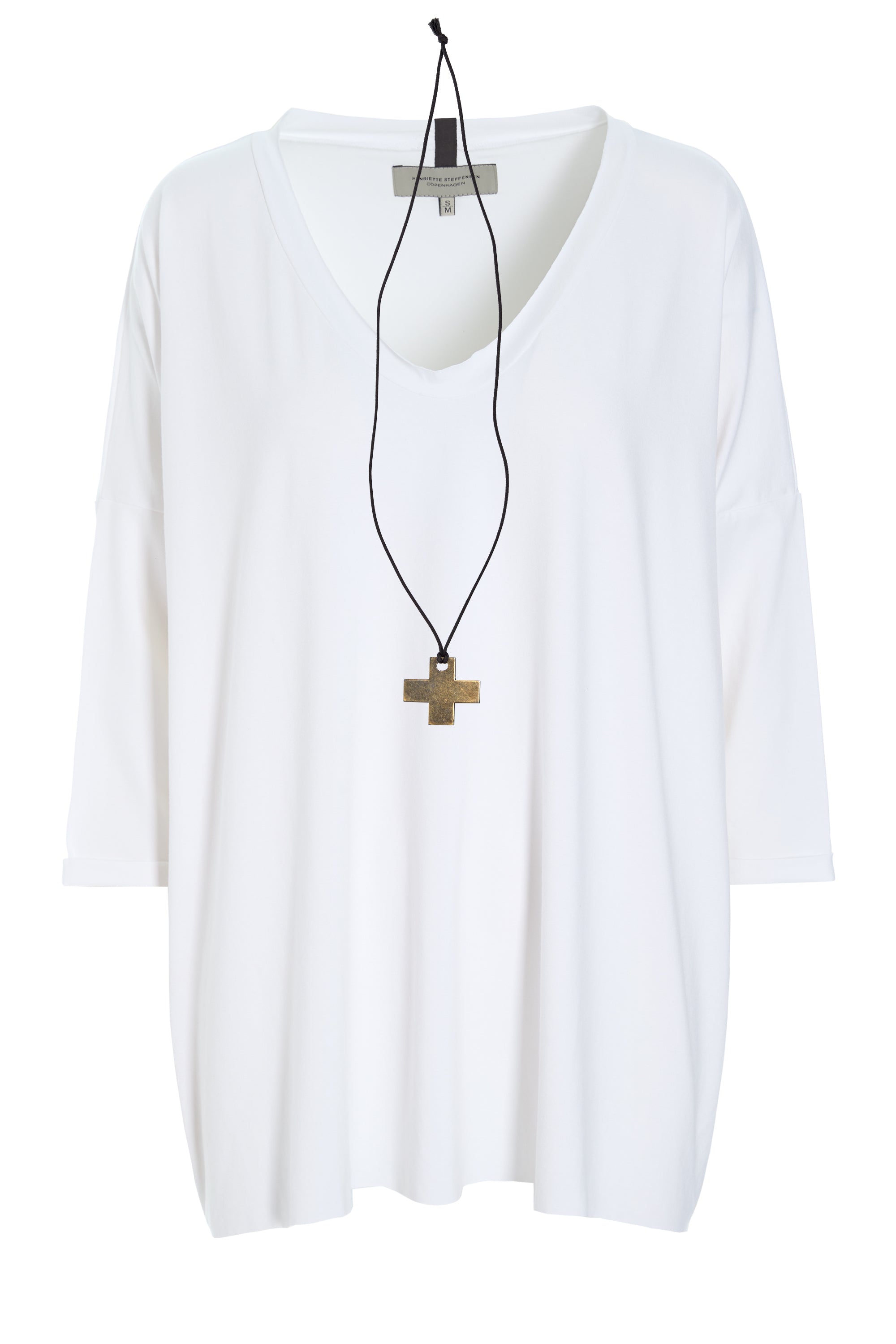 HENRIETTE STEFFENSEN COPENHAGEN BLOUSE W/NECKLACE - 96083 BLUSER WHITE 816