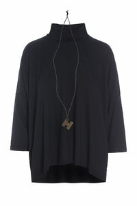 BLOUSE W/NECKLACE - 96100 - BLACK