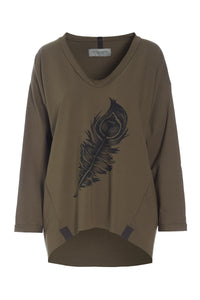 BLOUSE W/PRINT - 96062 - BARK