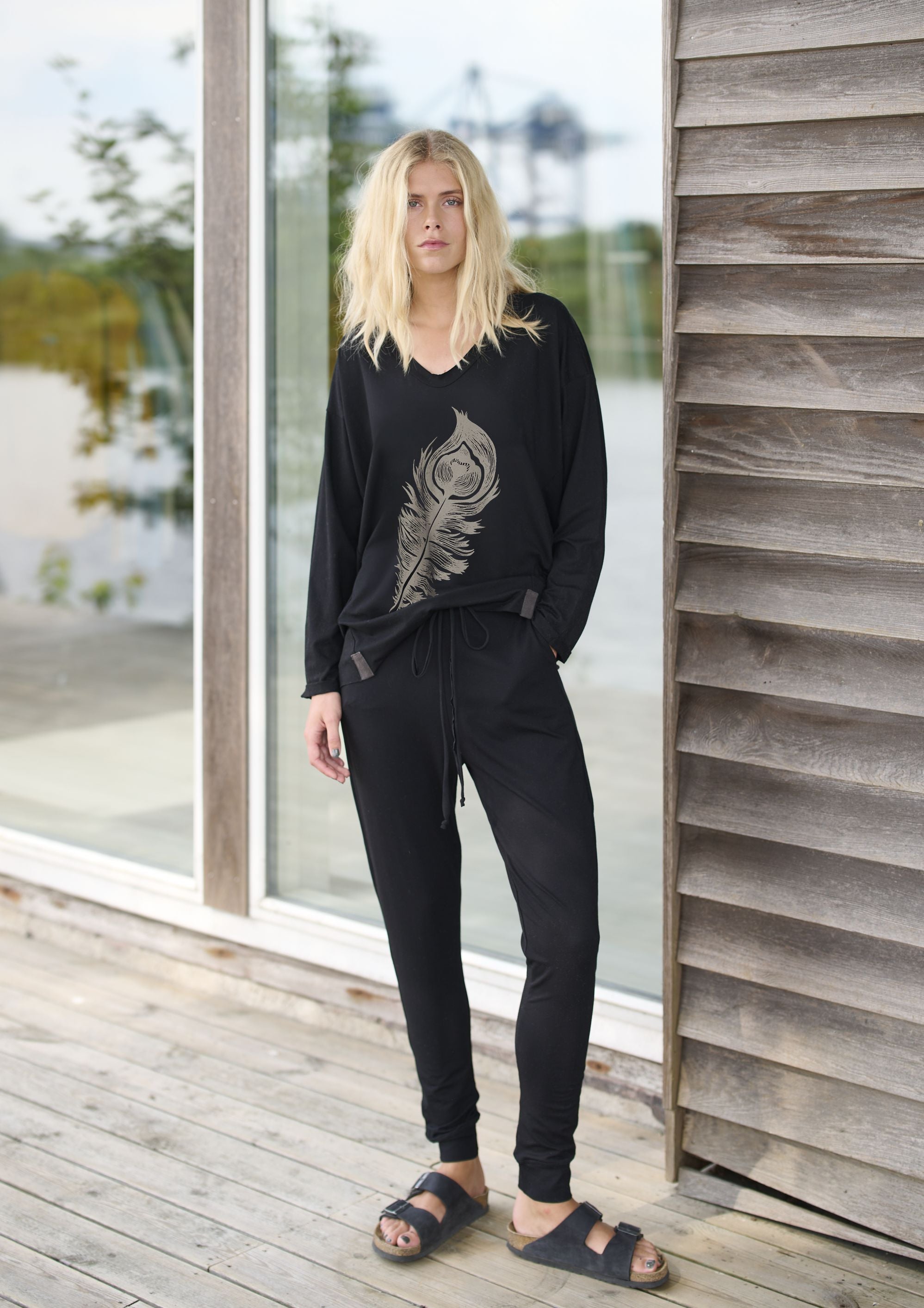 HENRIETTE STEFFENSEN COPENHAGEN BLOUSE W/PRINT - 96062 BLUSER BLACK 900