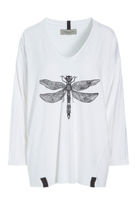 BLOUSE W/PRINT - 96068 - WHITE