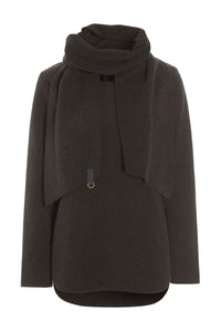 BLOUSE W/ SCARF - 1373 - CHOKOLATE