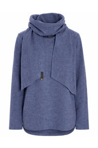 BLOUSE W/ SCARF - 1373 - DEEP BLUE