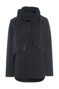 BLOUSE W/ SCARF - 1373 - SOFT BLACK