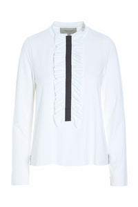 BLOUSE w/ FRILLS - 96090 - WHITE