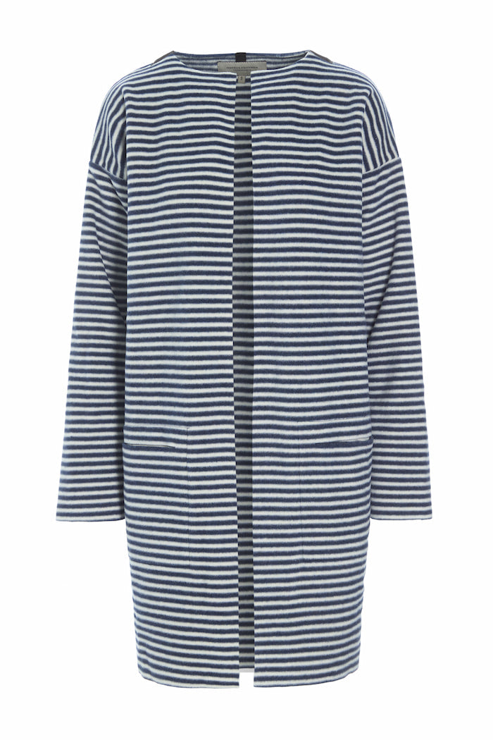 HENRIETTE STEFFENSEN COPENHAGEN CARDIGAN - 7104 CARDIGANS STRIPES DENIM & KIT 667