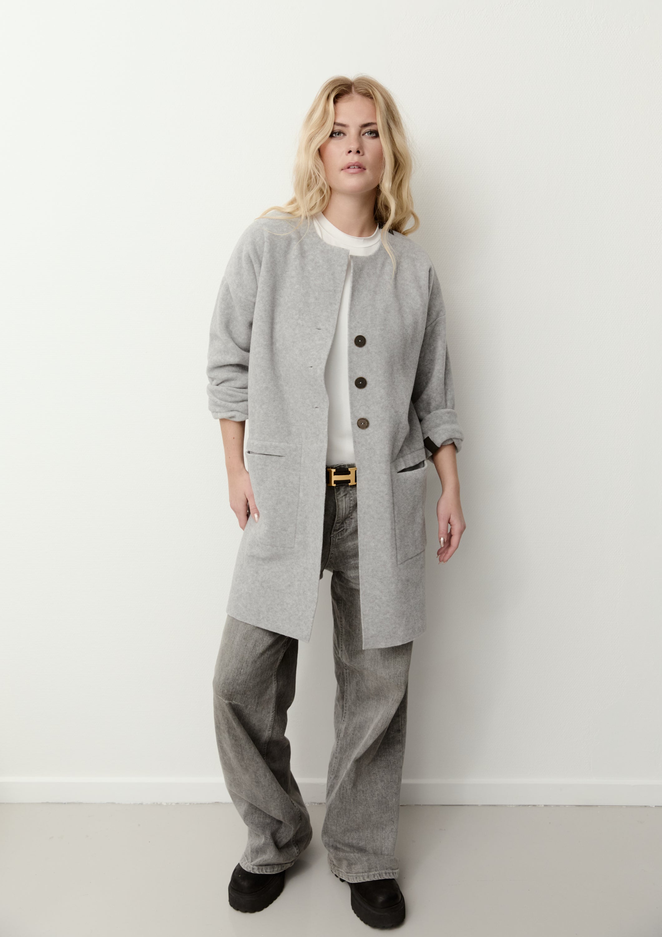 CARDIGAN - 7163 - LIGHT GREY