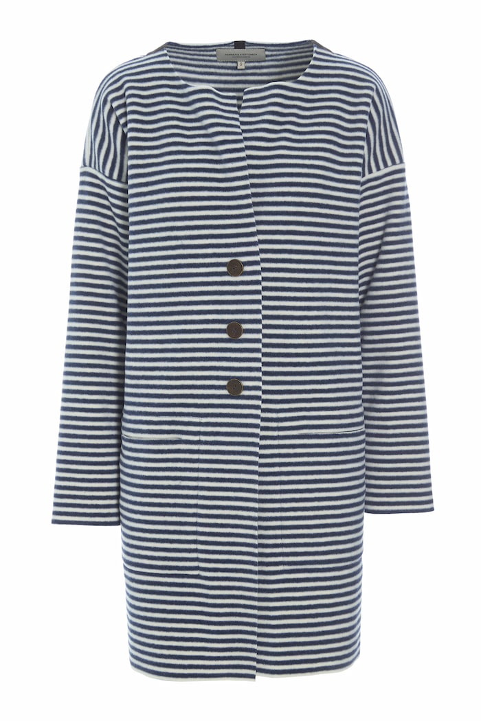 HENRIETTE STEFFENSEN COPENHAGEN CARDIGAN - 7163 CARDIGANS STRIPES DENIM & KIT 667