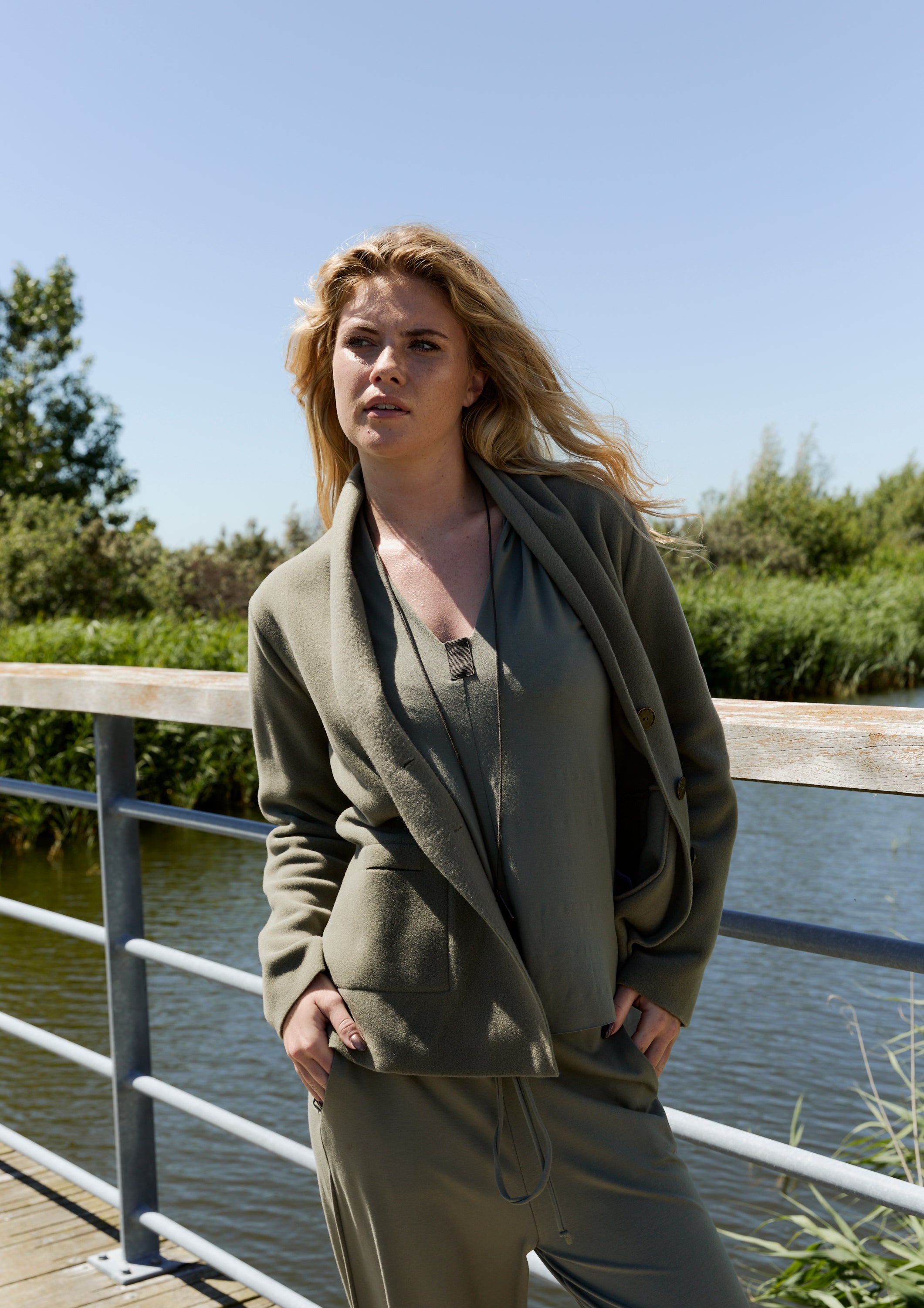 HENRIETTE STEFFENSEN COPENHAGEN CARDIGAN - 7168 CARDIGANS DUSTY GREEN 609