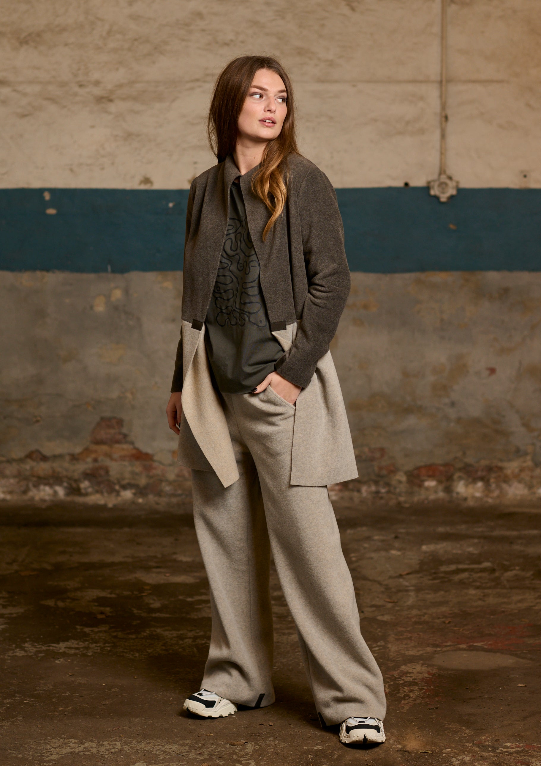 HENRIETTE STEFFENSEN COPENHAGEN CARDIGAN 2 COLORED - 7133 CARDIGANS BARK/SAND 646