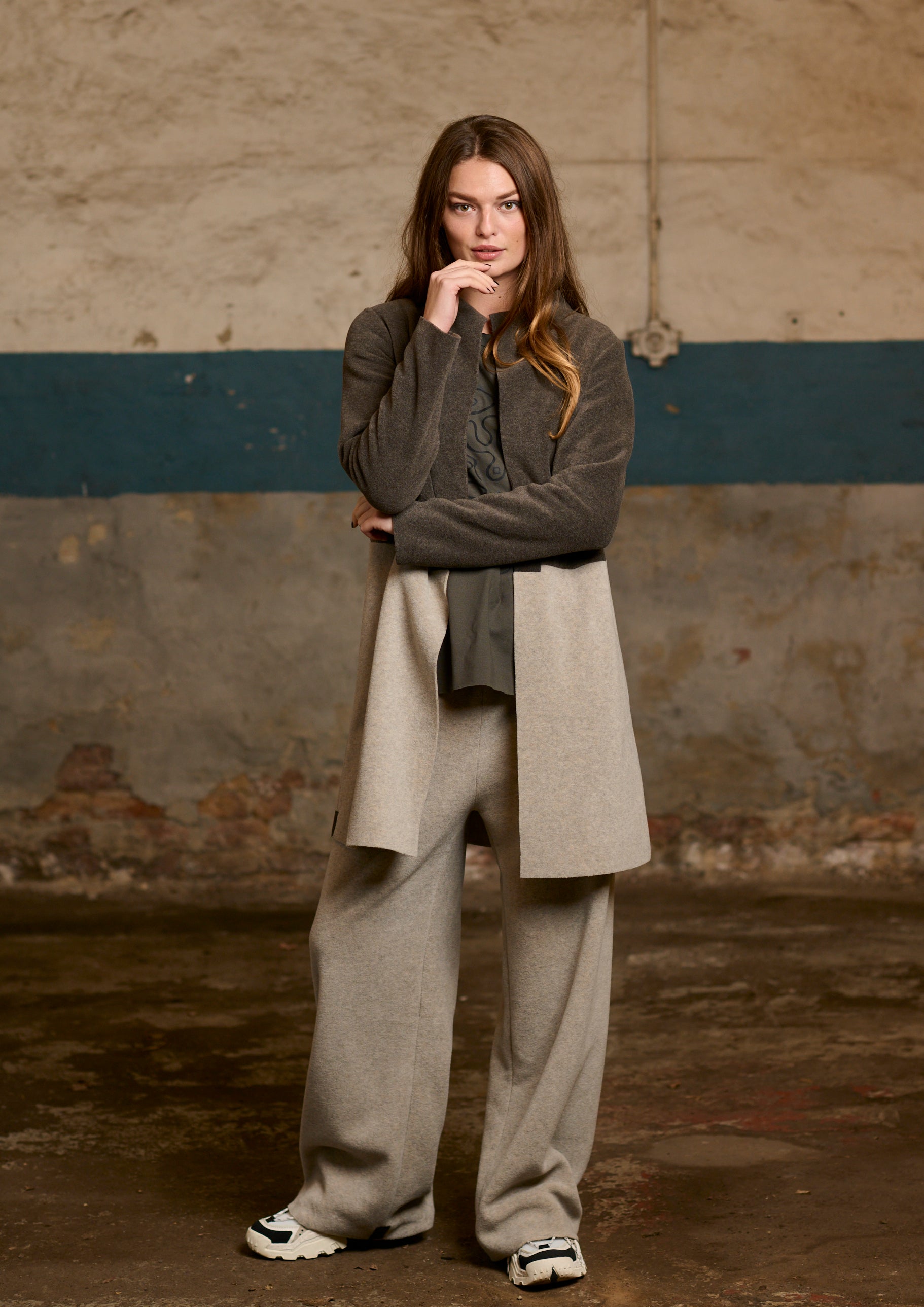 HENRIETTE STEFFENSEN COPENHAGEN CARDIGAN 2 COLORED - 7133 CARDIGANS BARK/SAND 646